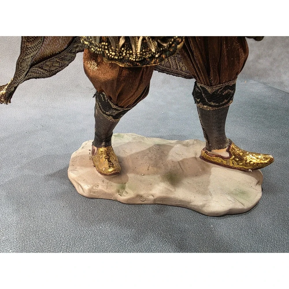 Member's Mark Wise Man Nativity Figurine Burgundy Gold Fabric 13 inch King
